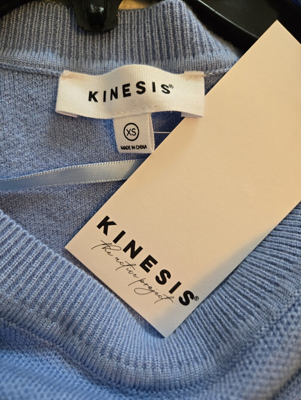 Kinesis Striped Scoop-Neck Sweater in Light Blue - Picture 5 of 7